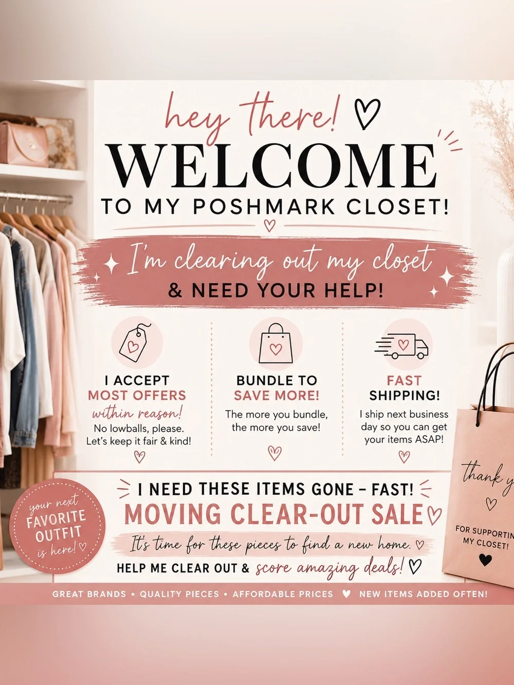 CLOSET CLEAR OUT SALE!
